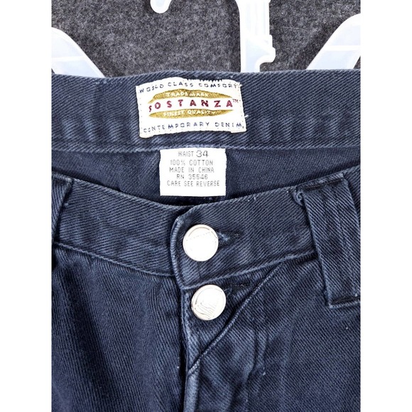 Vintage Sostanza Shorts Mens 34 Denim Cotton Mid Rise Dark Wash Green Y2K - Picture 3 of 10